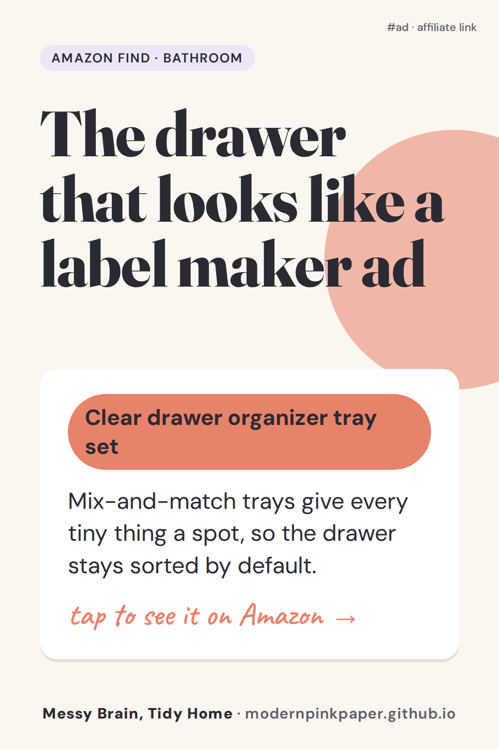 The drawer that looks like a label maker ad