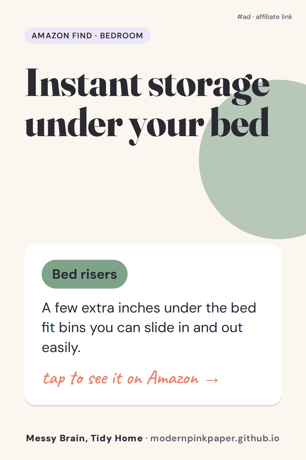 Instant storage under your bed