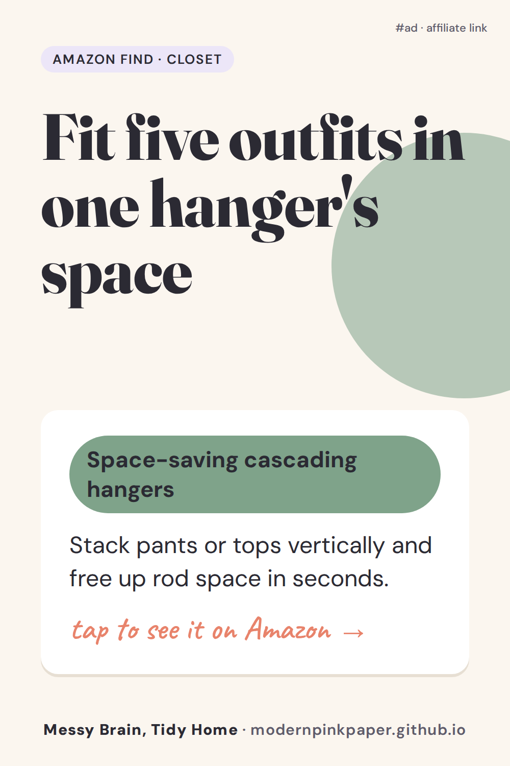 Fit five outfits in one hanger's space