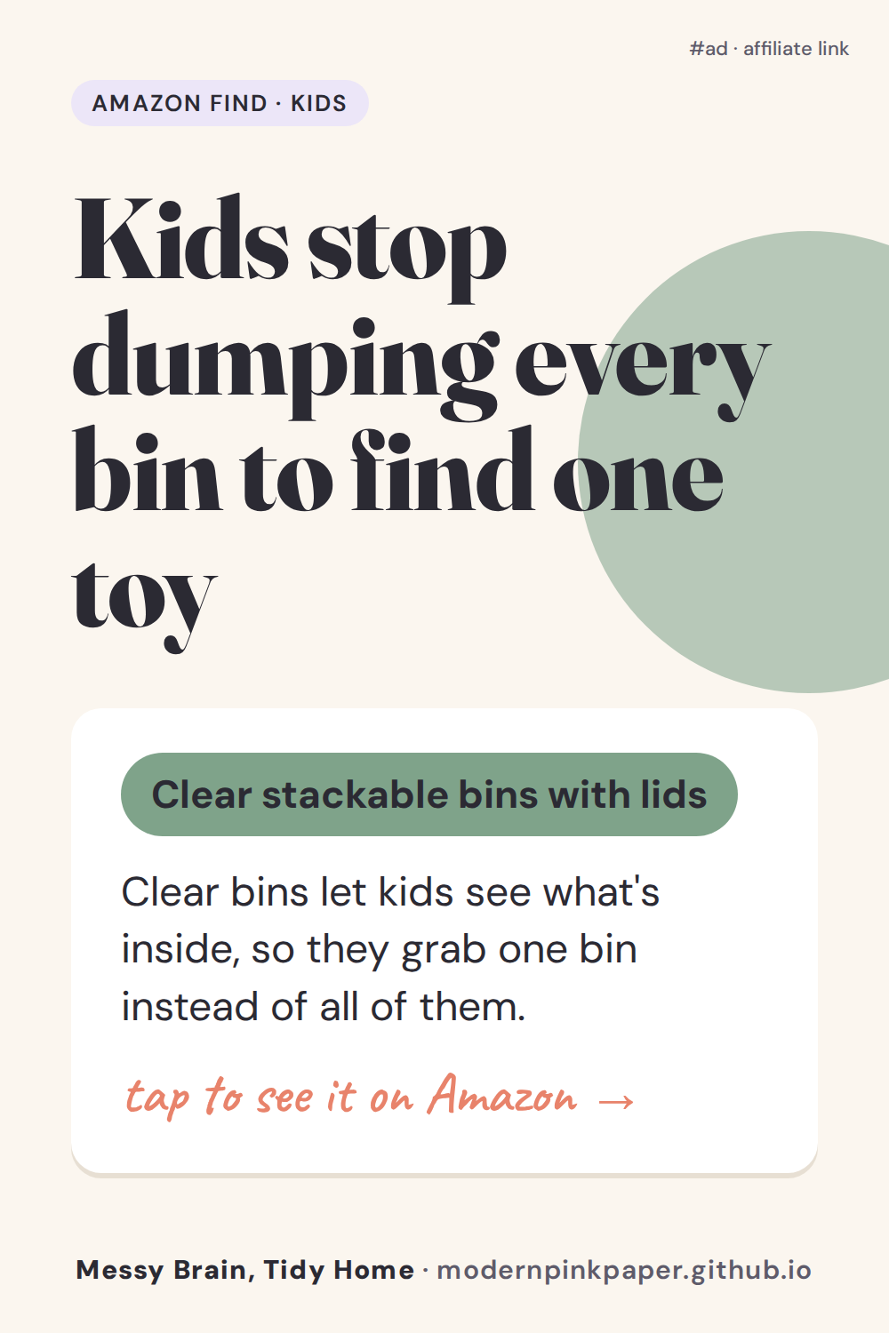 Kids stop dumping every bin to find one toy