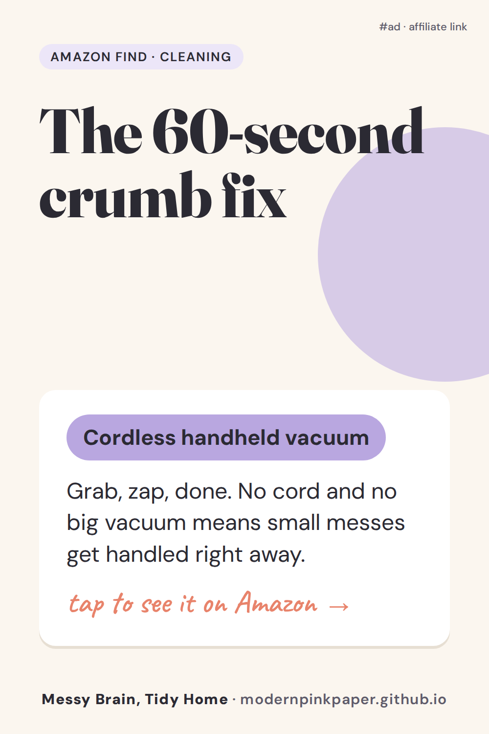 The 60-second crumb fix
