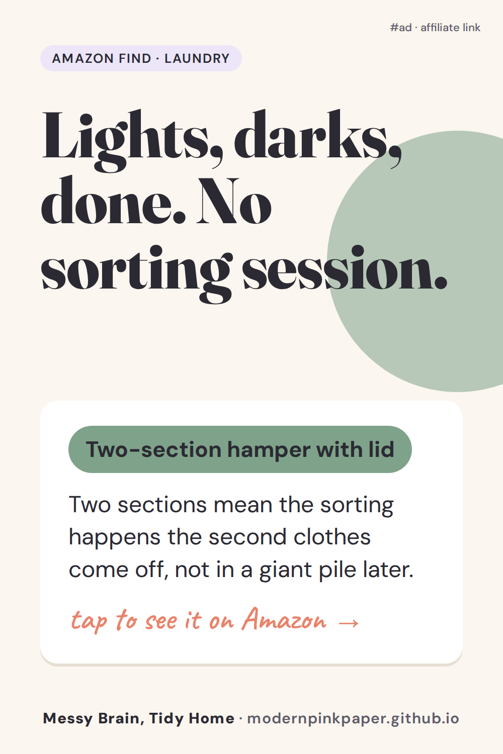 Lights, darks, done. No sorting session.