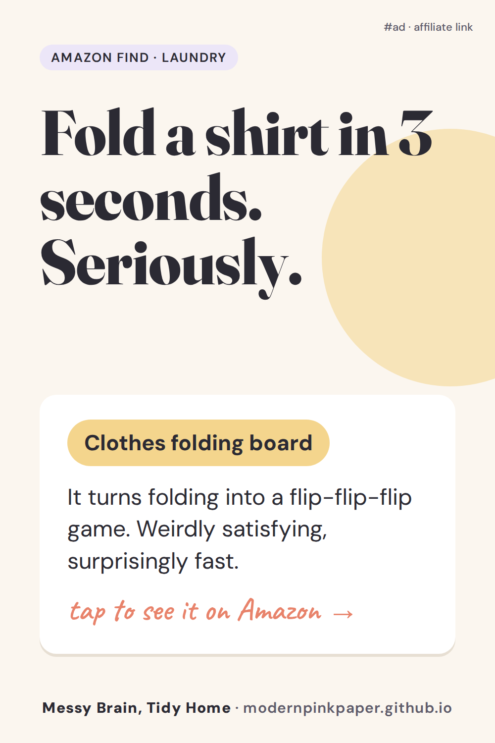 Fold a shirt in 3 seconds. Seriously.
