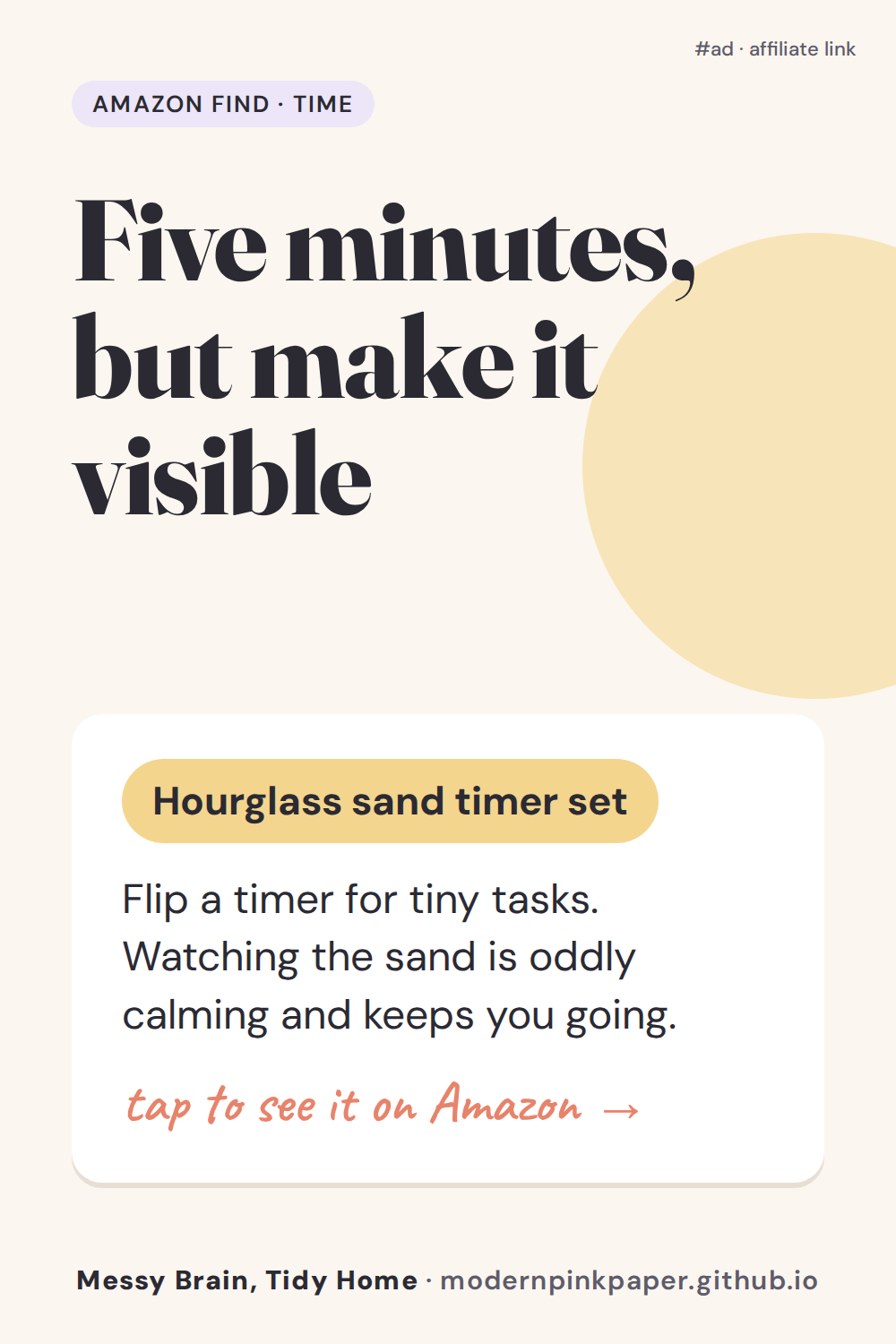Five minutes, but make it visible
