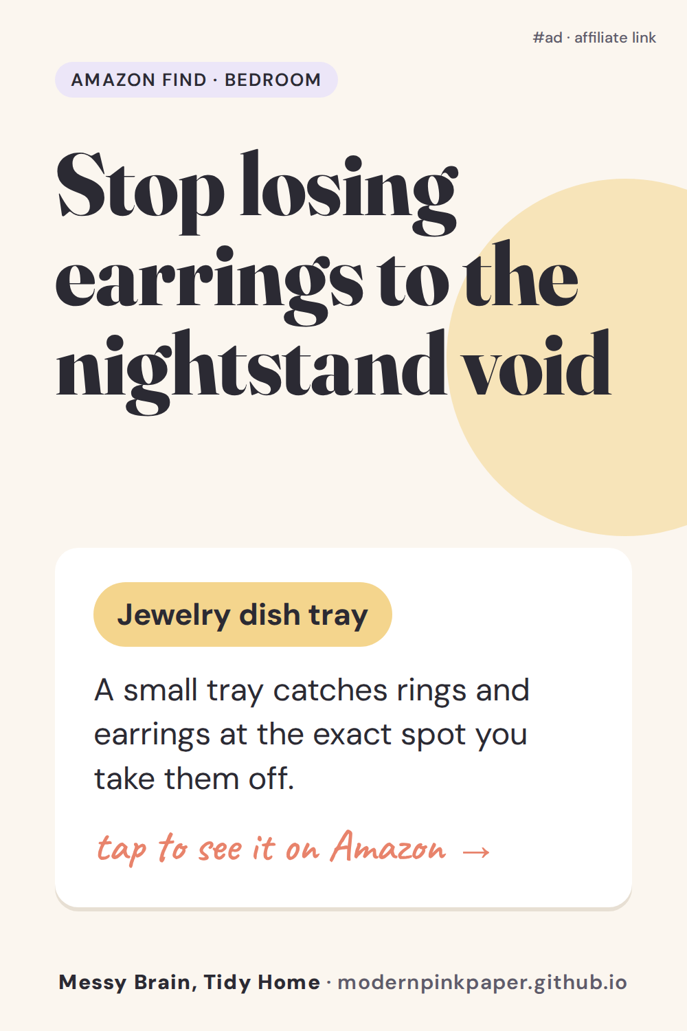 Stop losing earrings to the nightstand void