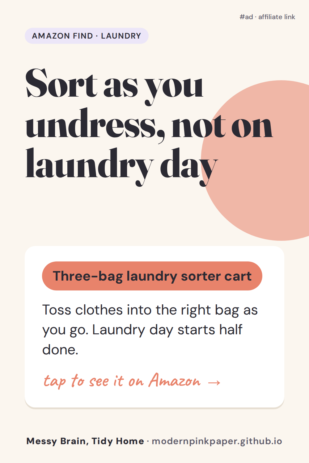 Sort as you undress, not on laundry day