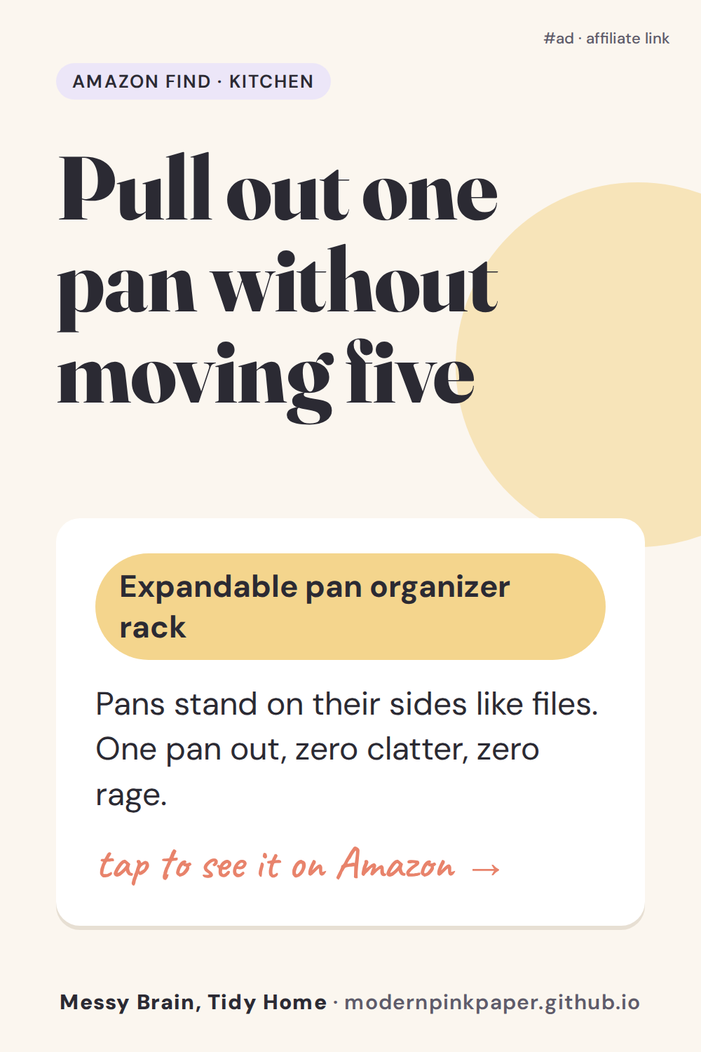 Pull out one pan without moving five