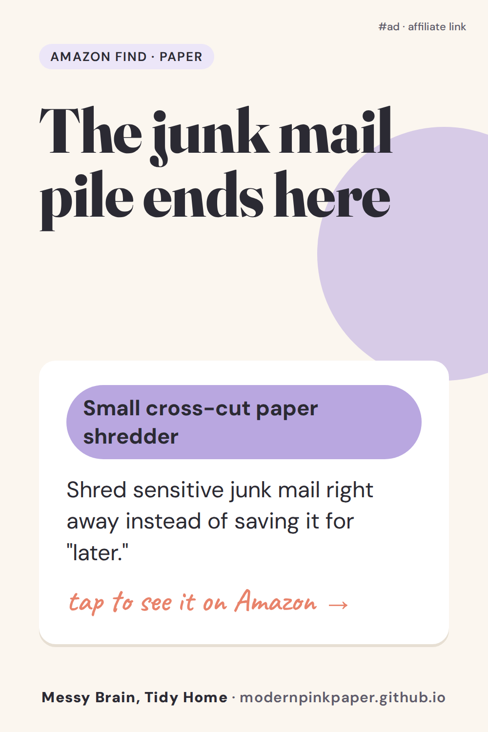 The junk mail pile ends here