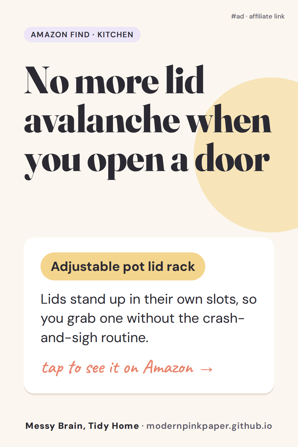 No more lid avalanche when you open a door