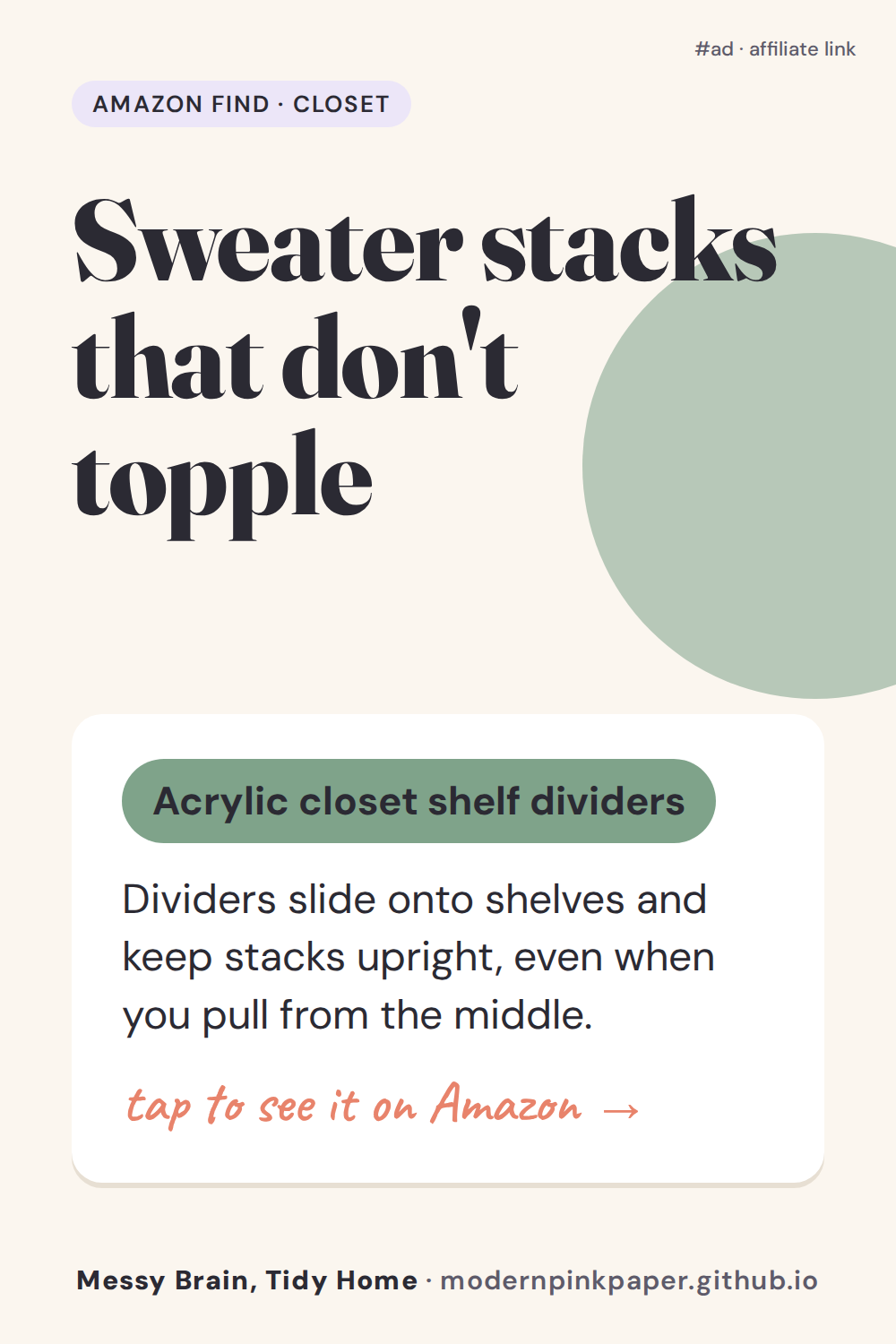 Sweater stacks that don't topple