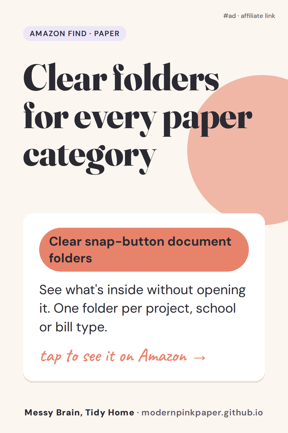 Clear folders for every paper category