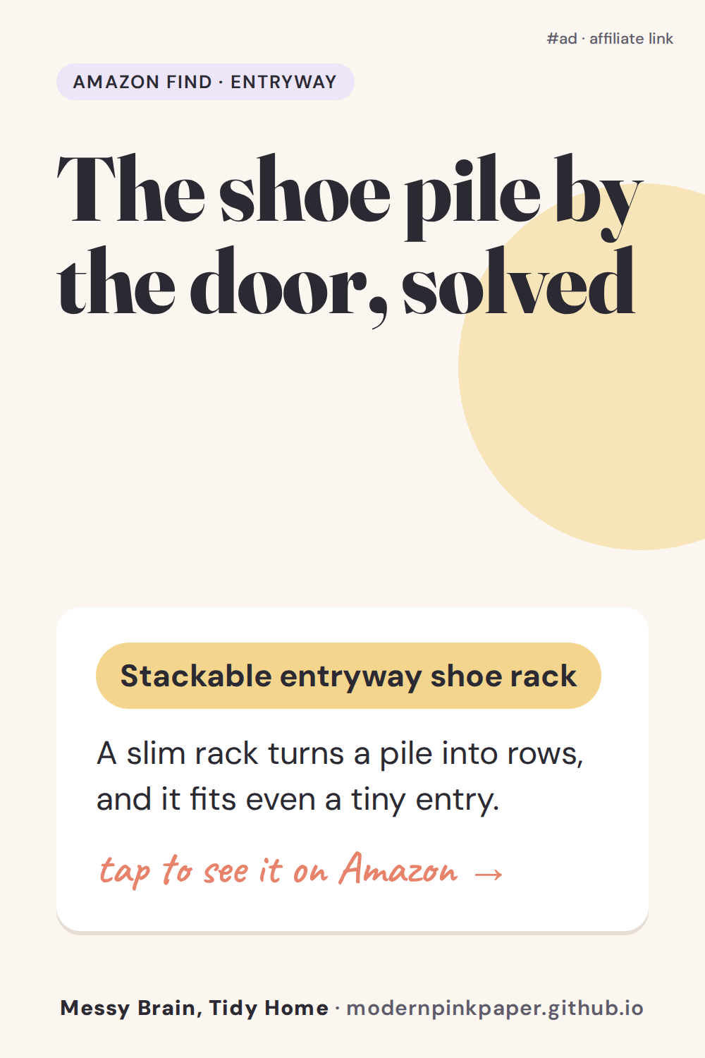 The shoe pile by the door, solved