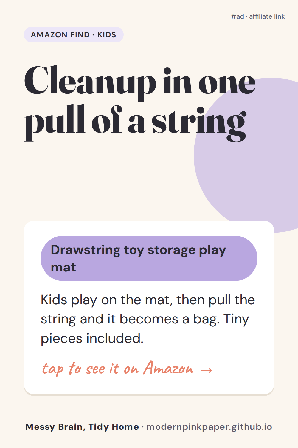 Cleanup in one pull of a string