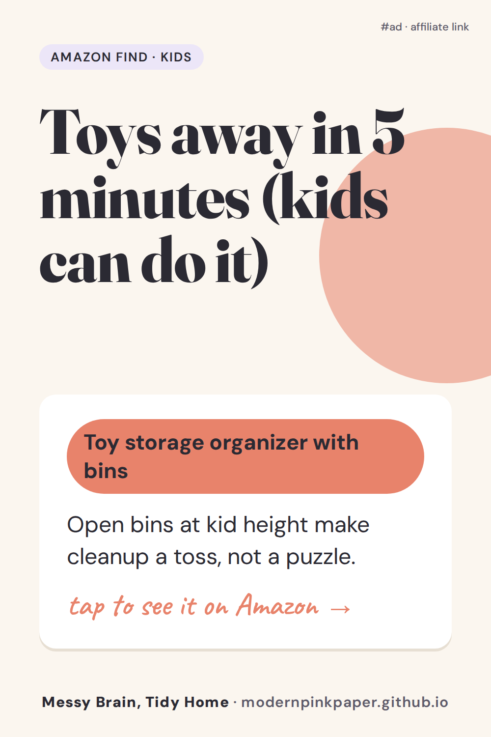 Toys away in 5 minutes (kids can do it)