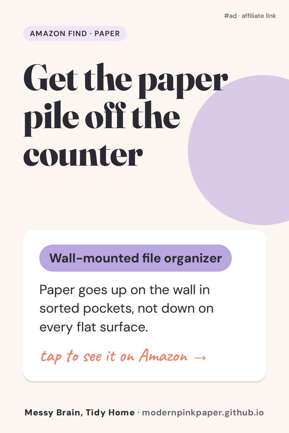 Get the paper pile off the counter
